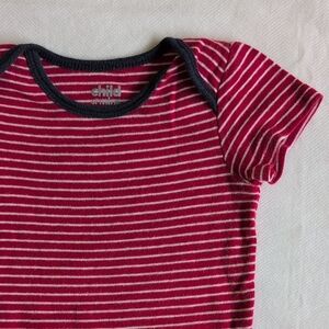 child of mine striped red cotton short sleeve bodysuit 6-12 months baby